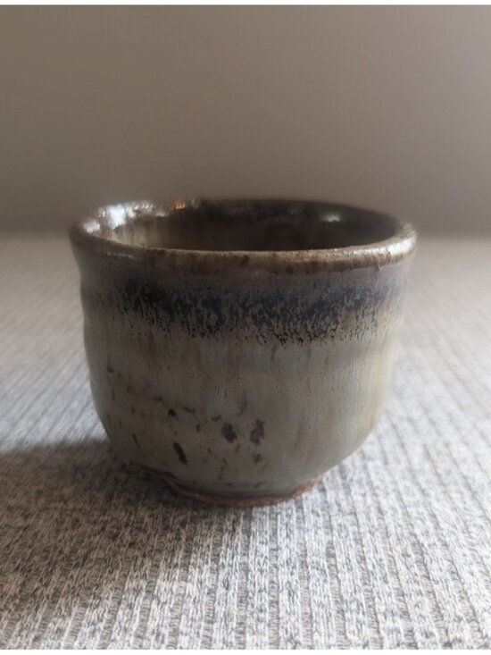 Other - Small Glazed Stoneware Cup/Trinket Bowl in Green and Brown, VGC